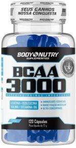 BCAA 3000 120 Capsulas Aminoacidos Essenciais Enriquecido com vitamina B6 Sem Sabor Ultra Concentrado Rapida Absorção Importado Original