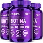 Biotina 45 mcg – Suplemento Vitamínico em Cápsulas Veganas | Sem Glúten e Sem OGM – 60 Cápsulas (3 Pack)