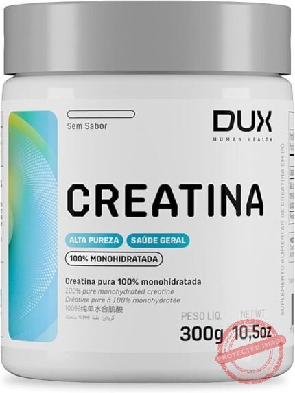 Creatina Monohidratada Sem Sabor - Pote 300g - Suplementação Treino Academia, Ganho Muscular Hipertrofia, Força Energia Resistência, Suplementos Naturais - DUX HUMAN HEALTH