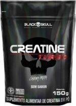 Creatine Turbo BlackSkull - Creatina Monohidratada em pó, com carboidrato para melhor absorção e performance (150g Refil, Sem sabor)