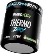 FTW Diabo Verde Termogênico Thermo Dry Suplemento Alimentar em Pó com Extratos Vegetais, Fórmula Solúvel com Chá Verde, Hibisco e Gengibre - Pote 300g (Sabor - Abacaxi com Gengibre)