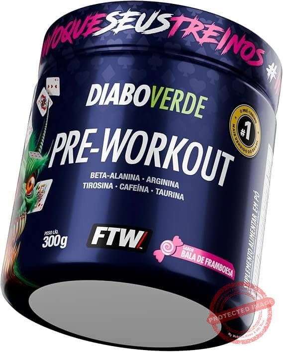 FTW-Pre-Treino-Diabo-Verde-em-Po-com-Cafeina-Aminoacidos-Beta‑Alanina-e-Arginina-para-Treinos-e-Atividades-Fisicas-Pote-300-g-Bala-de-Framboesa.jpg FTW Pré-Treino Diabo Verde em Pó com Cafeína, Aminoácidos Beta‑Alanina e Arginina para Treinos e Atividades Físicas - Pote 300 g (Bala de Framboesa) - Imagem 1