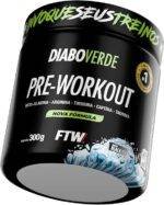 FTW Pré-Treino Diabo Verde em Pó com Cafeína, Aminoácidos Beta‑Alanina e Arginina para Treinos e Atividades Físicas - Pote 300 g (Black Ice)