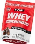 FTW Whey Concentrado com Proteína Concentrada WPC, Suplemento Alimentar em Pó com 15g de Proteína por Porção, Rico em Aminoácidos Essenciais, Sem Glúten – Refil 1KG (Chocolate)