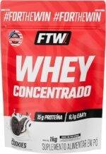 FTW Whey Concentrado com Proteína Concentrada WPC, Suplemento Alimentar em Pó com 15g de Proteína por Porção, Rico em Aminoácidos Essenciais, Sem Glúten – Refil 1KG (Cookies) - Imagem 3