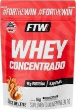 FTW Whey Concentrado com Proteína Concentrada WPC, Suplemento Alimentar em Pó com 15g de Proteína por Porção, Rico em Aminoácidos Essenciais, Sem Glúten – Refil 1KG (Doce de Leite) - Imagem 3