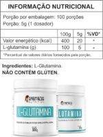 L-Glutamina 100% Pura Isolada 500g Recuperação Muscular Suplemento Alimentar em Pó Zero Açúcar Sem Glúten Alta Pureza Spartacus Nutrition - Imagem 2