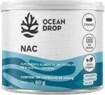 NAC 600mg Ocean Drop 120 Cápsulas Antioxidante Precursor da Glutationa Vegano Sem Glúten Saúde do Fígado Imunidade Detox Alta Potência Suplemento