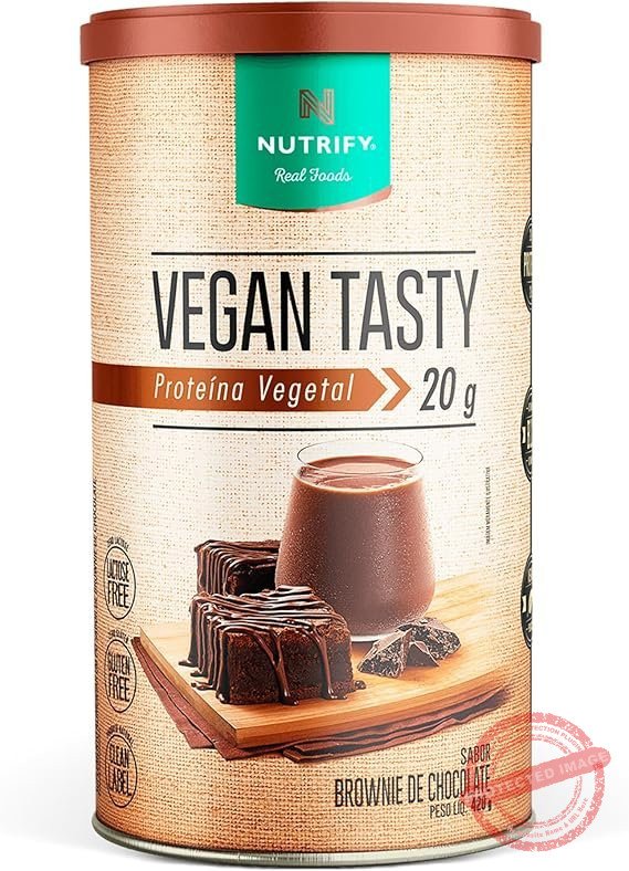 NUTRIFY-Vegan-Tasty-Proteina-Vegetal-com-20g-de-Proteina-por-Dose-Suplemento-Alimentar-A-Base-de-Plantas-Sem-Lactose-Sem-Gluten-Vegano-Sabor-Brownie-de-Chocolate-420g.jpg NUTRIFY Vegan Tasty Proteína Vegetal com 20g de Proteína por Dose - Suplemento Alimentar À Base de Plantas - Sem Lactose, Sem Glúten, Vegano - Sabor Brownie de Chocolate - 420g - Imagem 1