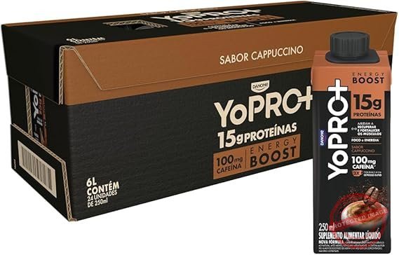 Pack-YoPRO-Bebida-Lactea-Energy-Boost-UHT-Capuccino-15g-de-Proteinas-250ml-24-Unidades.jpg Pack YoPRO Bebida Láctea Energy Boost UHT Capuccino 15g de Proteínas 250ml - 24 Unidades - Imagem 1