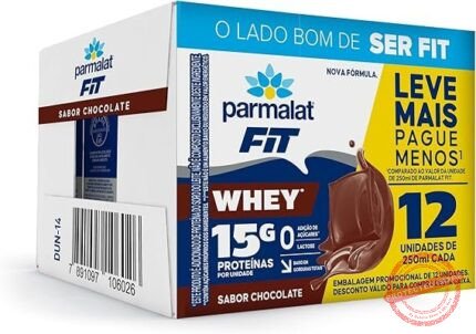 Parmalat Fit Bebida Proteica Chocolate 15g de Proteína 250mL – 12 Unidades