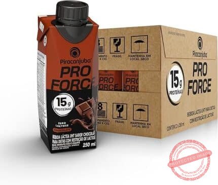 Piracanjuba ProForce 15g de Proteínas Zero Lactose Sabor Chocolate - 12 Unidades de 250ml
