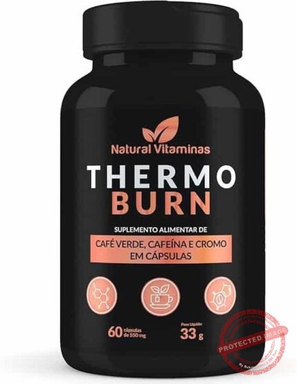Termogênico à Base de Café Verde, Cafeína e Cromo, 60 Cápsulas de 550mg - Thermo Burn Natural Vitaminas