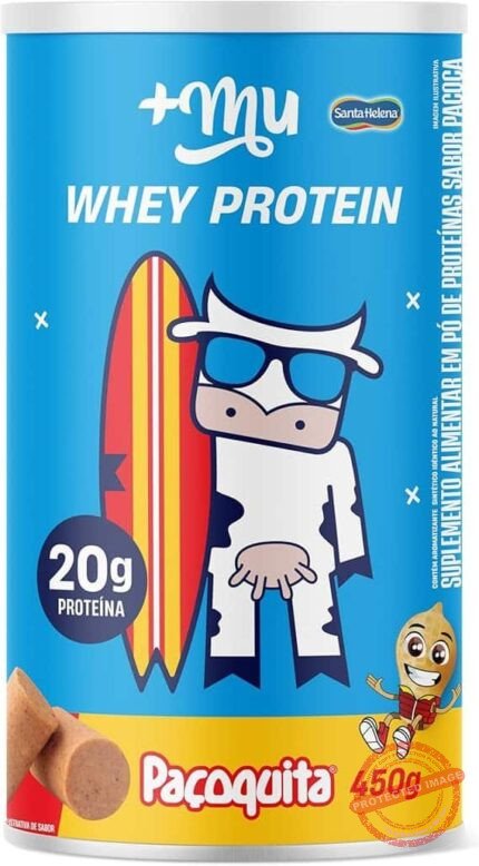 Whey Concentrado, Mais Mu, Sabor Paçoquita, 20g de proteína - 450g