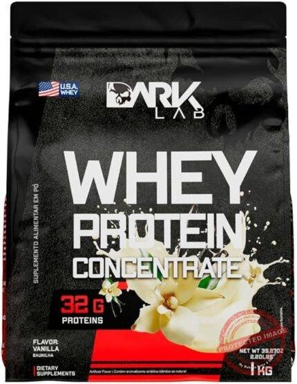 Whey Protein Concentrado Dark Lab 1kg, Baunilha, Suporte Nutricional